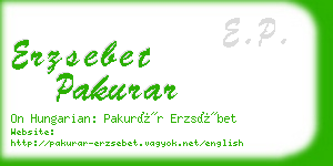 erzsebet pakurar business card